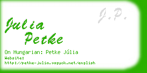 julia petke business card